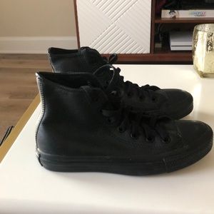Converse leather high tops women’s 6